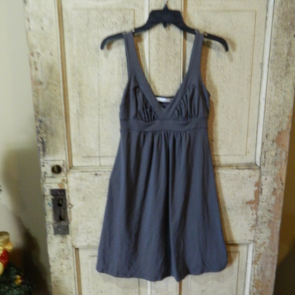 Susana Monaco Gray Sleeveless V-Neck Mini Dress